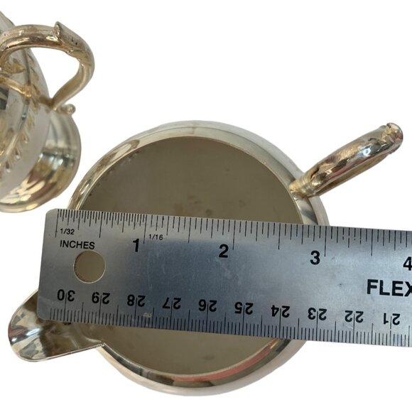Vintage Silver Plated on Copper Cream & Sugar Set + Lid Marked 7271 Bridgerton - Picture 7 of 12